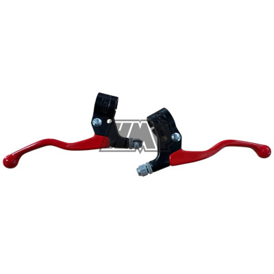 Manete M84 completa / vermelho / embraiagem e travão / PAR ( SACHS TC / MACAL JUNIOR ) - LUSITO